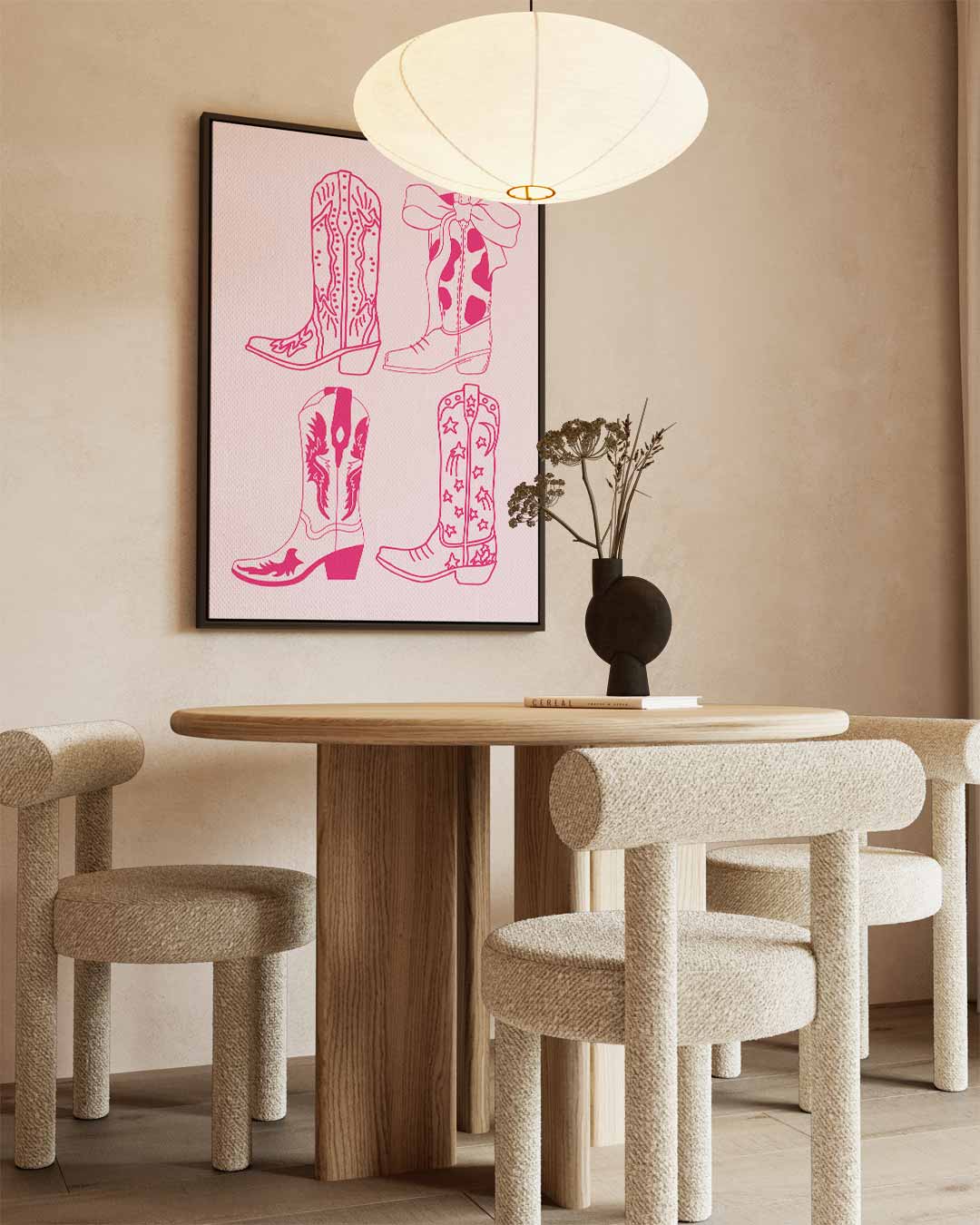 Stoere Cowboyslaarzen Illustratie Kunstwerk-canvas-dibond-plexiglas-wanddecoratie-WallArtistic