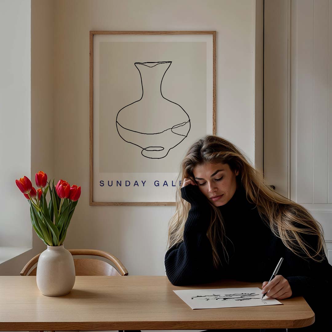 Minimalistische Kunstvaas Poster-WallArtistic