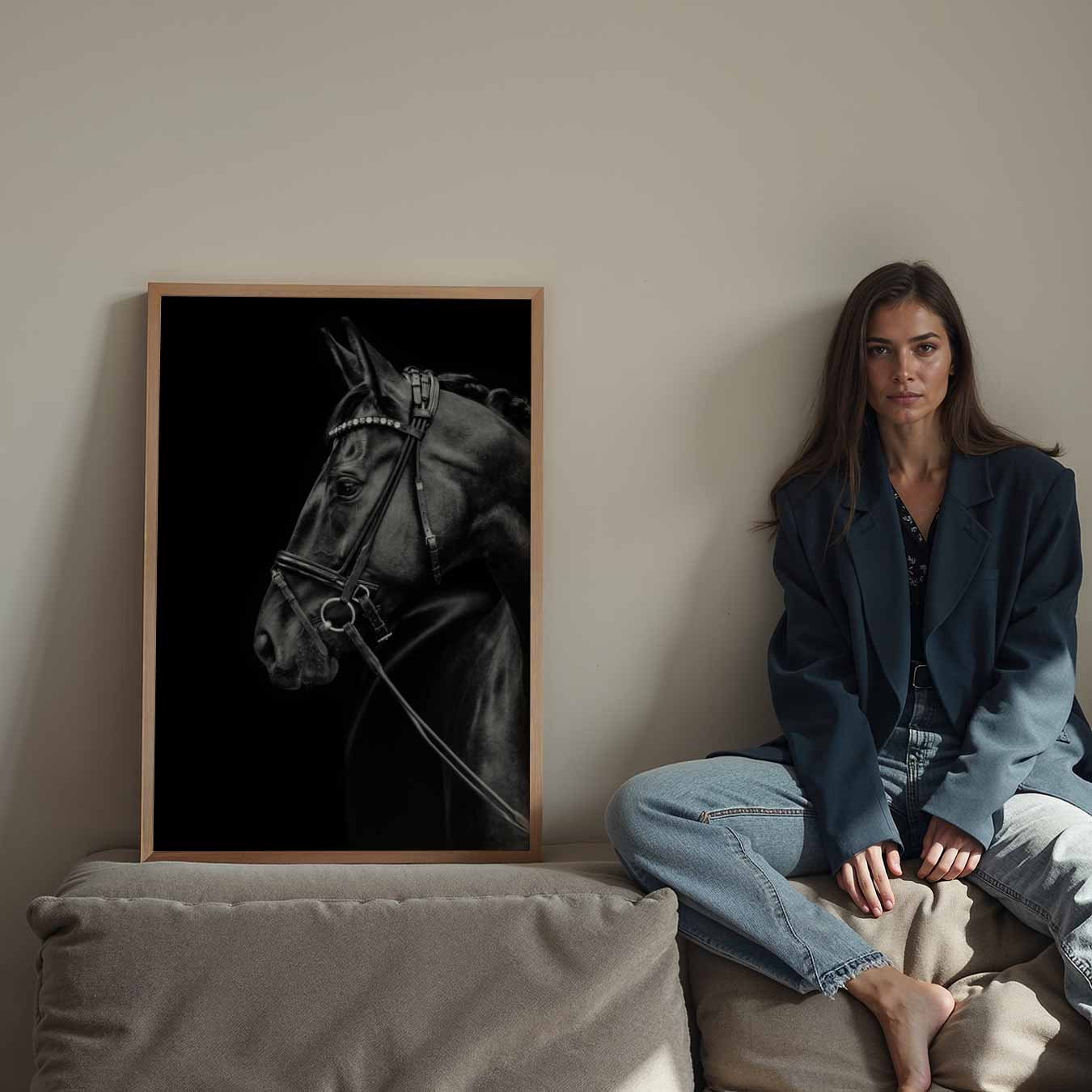 Zwart Paard Poster-WallArtistic