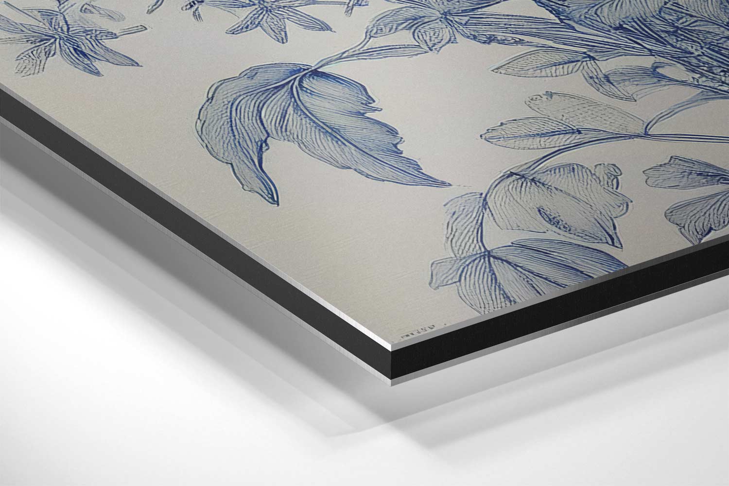Blauwe Bloemenpracht Kunstwerk-canvas-dibond-plexiglas-wanddecoratie-WallArtistic
