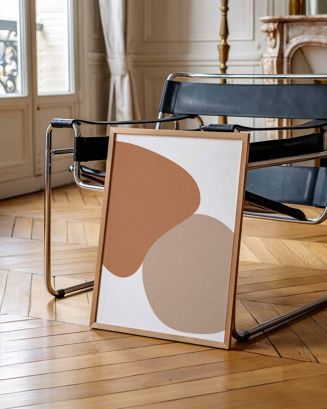 Stijlvolle Abstracte Aardetinten Poster-WallArtistic