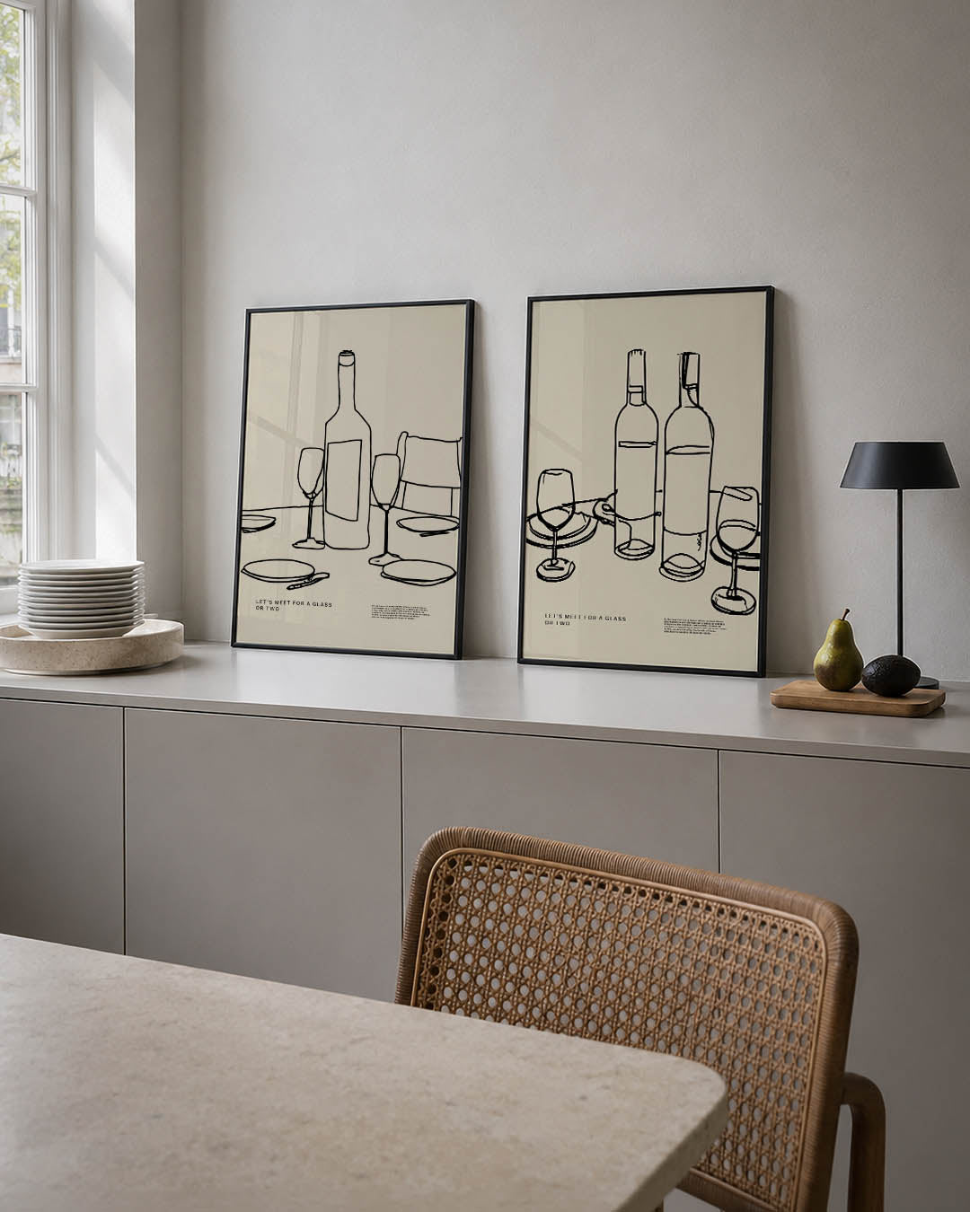 Lijnen en glas Posterset