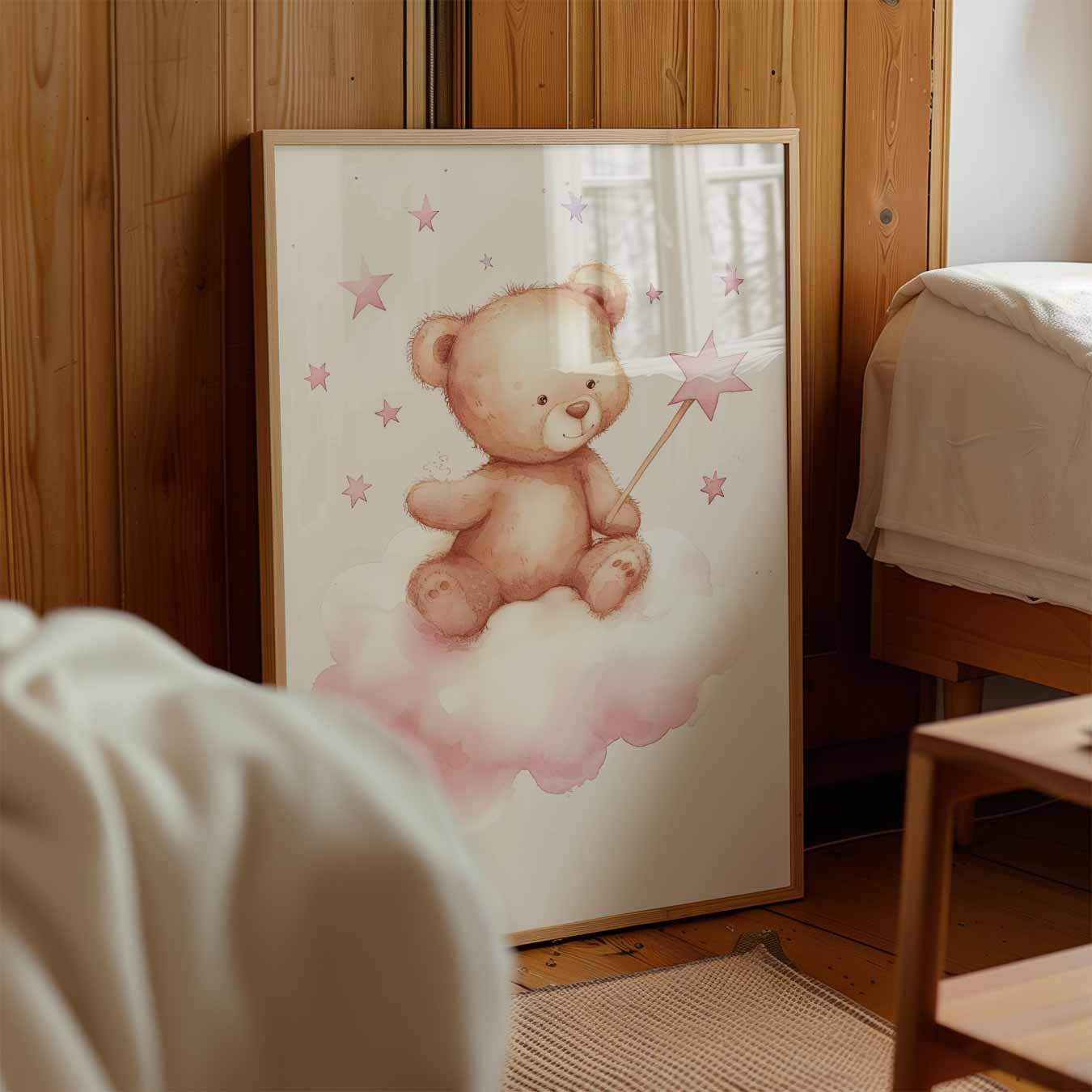 Dromerige Teddybeer Wanddecoratie Poster