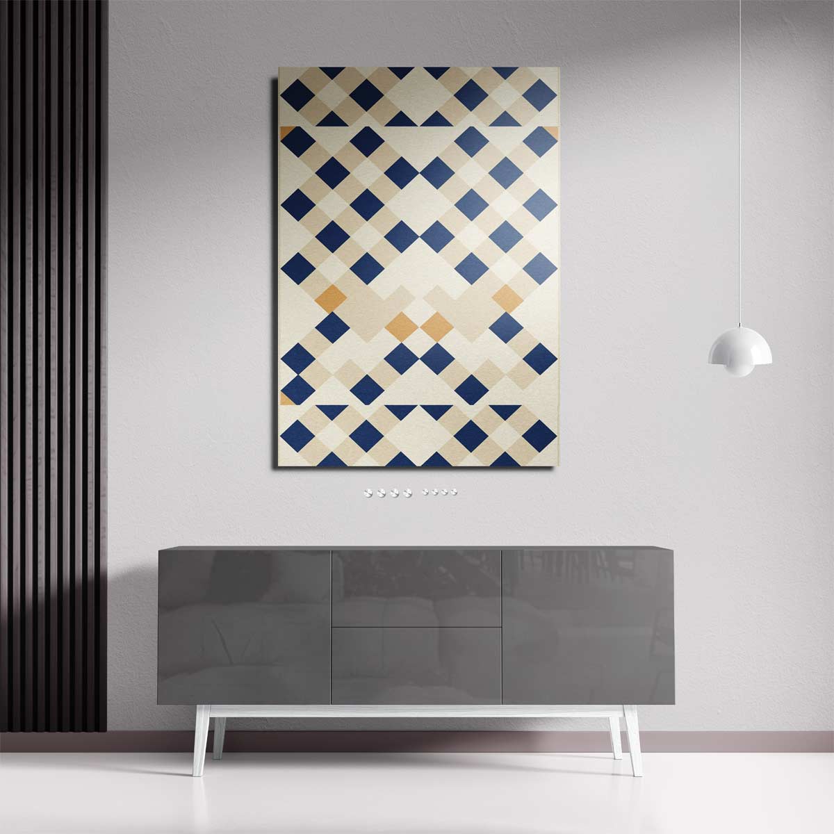 Geometrische Patronen Mozaïek Kunstwerk-canvas-dibond-plexiglas-wanddecoratie-WallArtistic