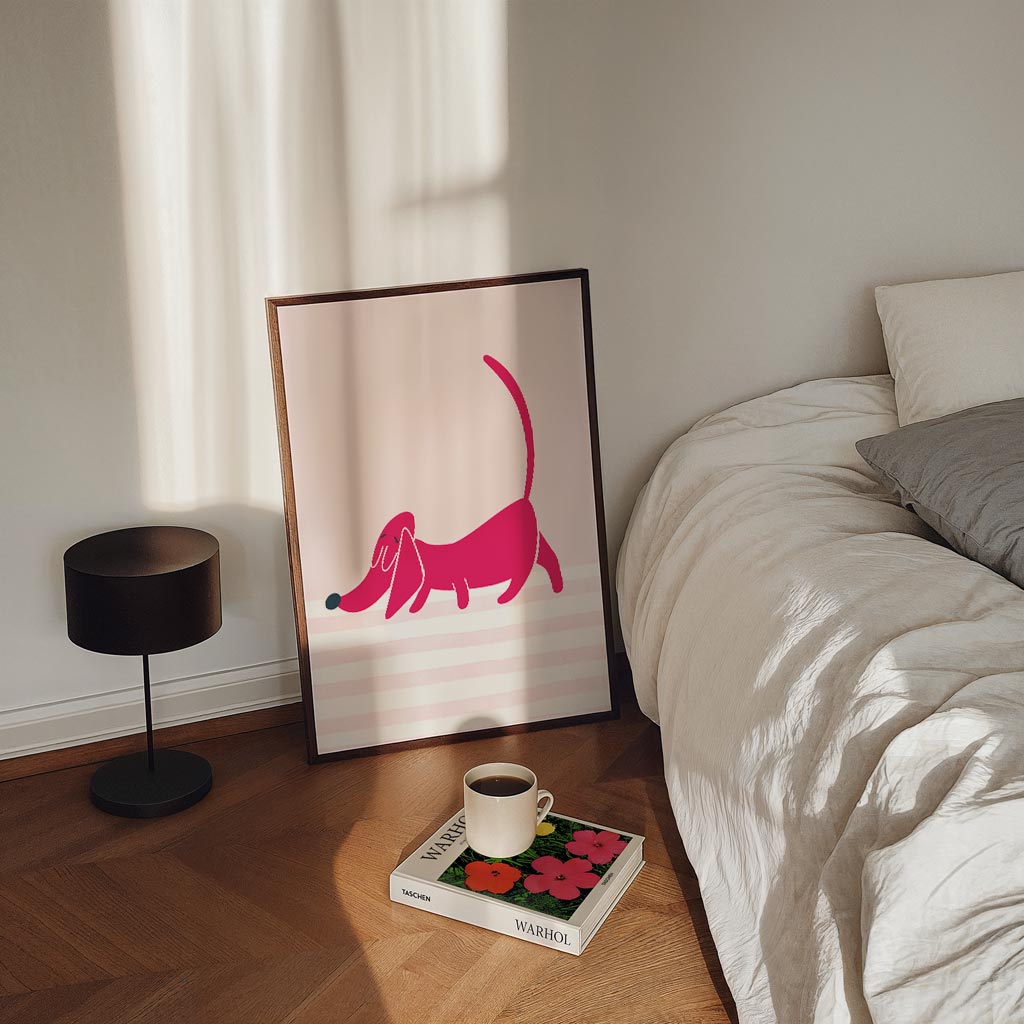 Vrolijke Teckel Illustratie Poster