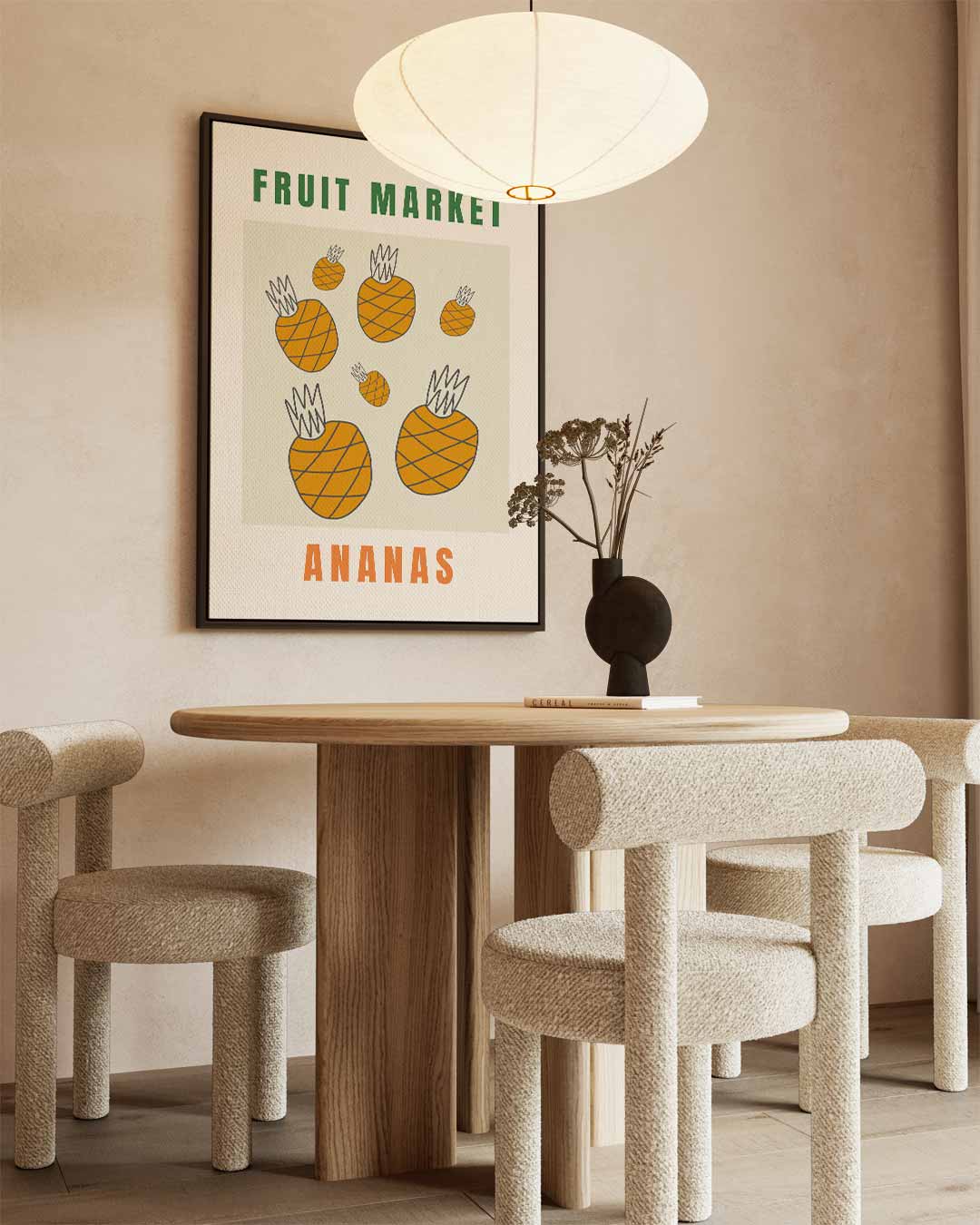 Fruit Market Ananas Poster Kunstwerk-canvas-dibond-plexiglas-wanddecoratie-WallArtistic