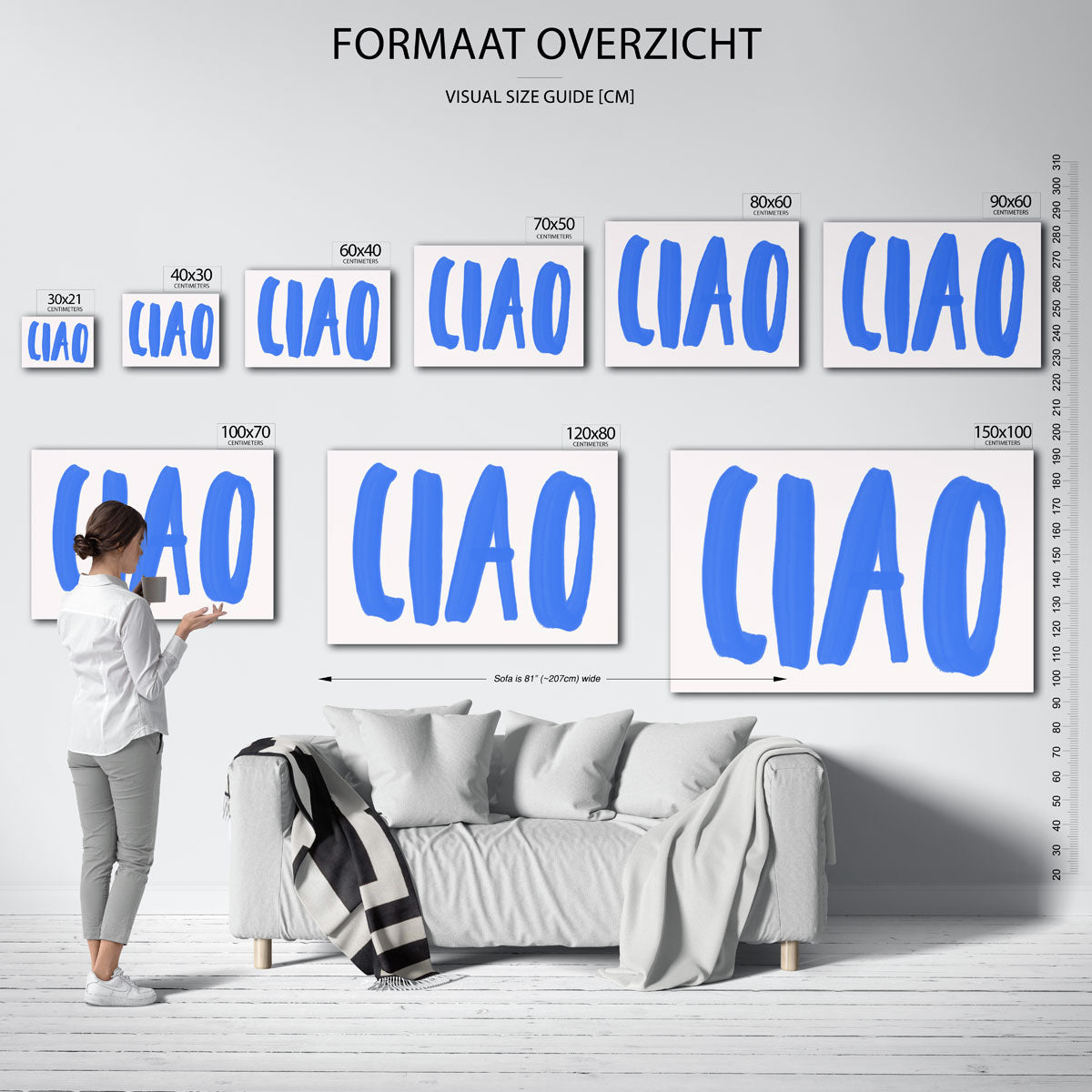 Ciao blauwe tekst Poster