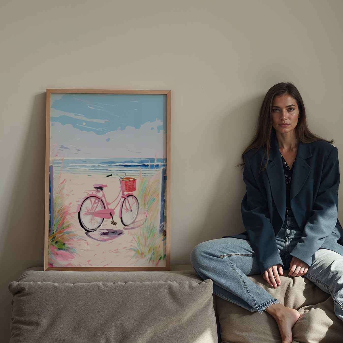 Zomerse Strandfiets Poster-WallArtistic