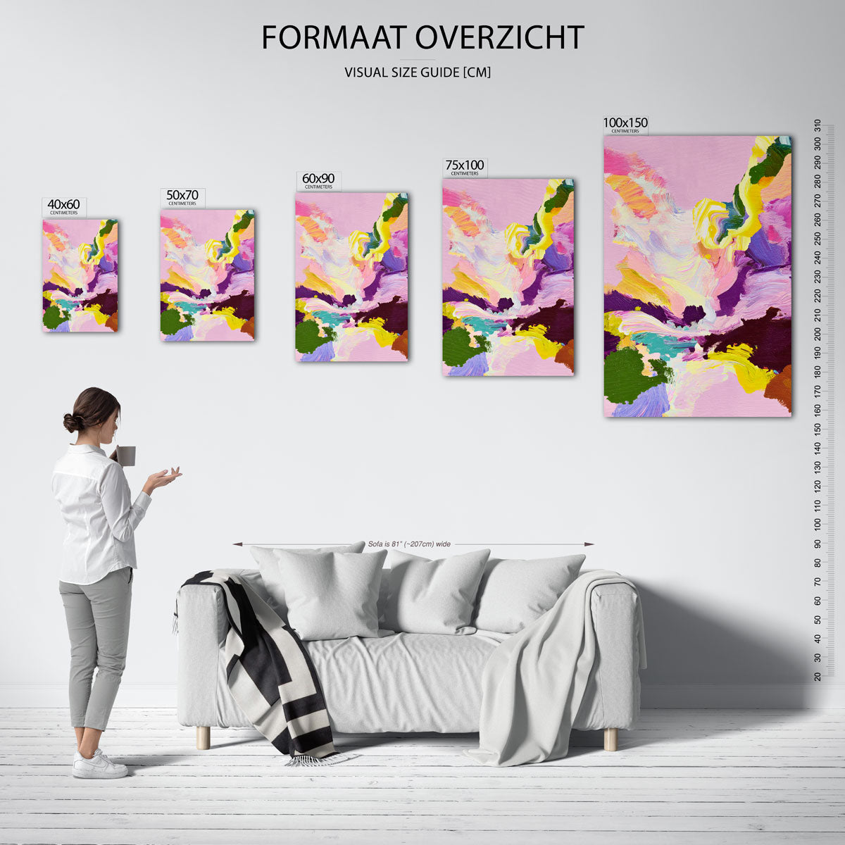 Dynamische kleurenexplosie Kunstwerk