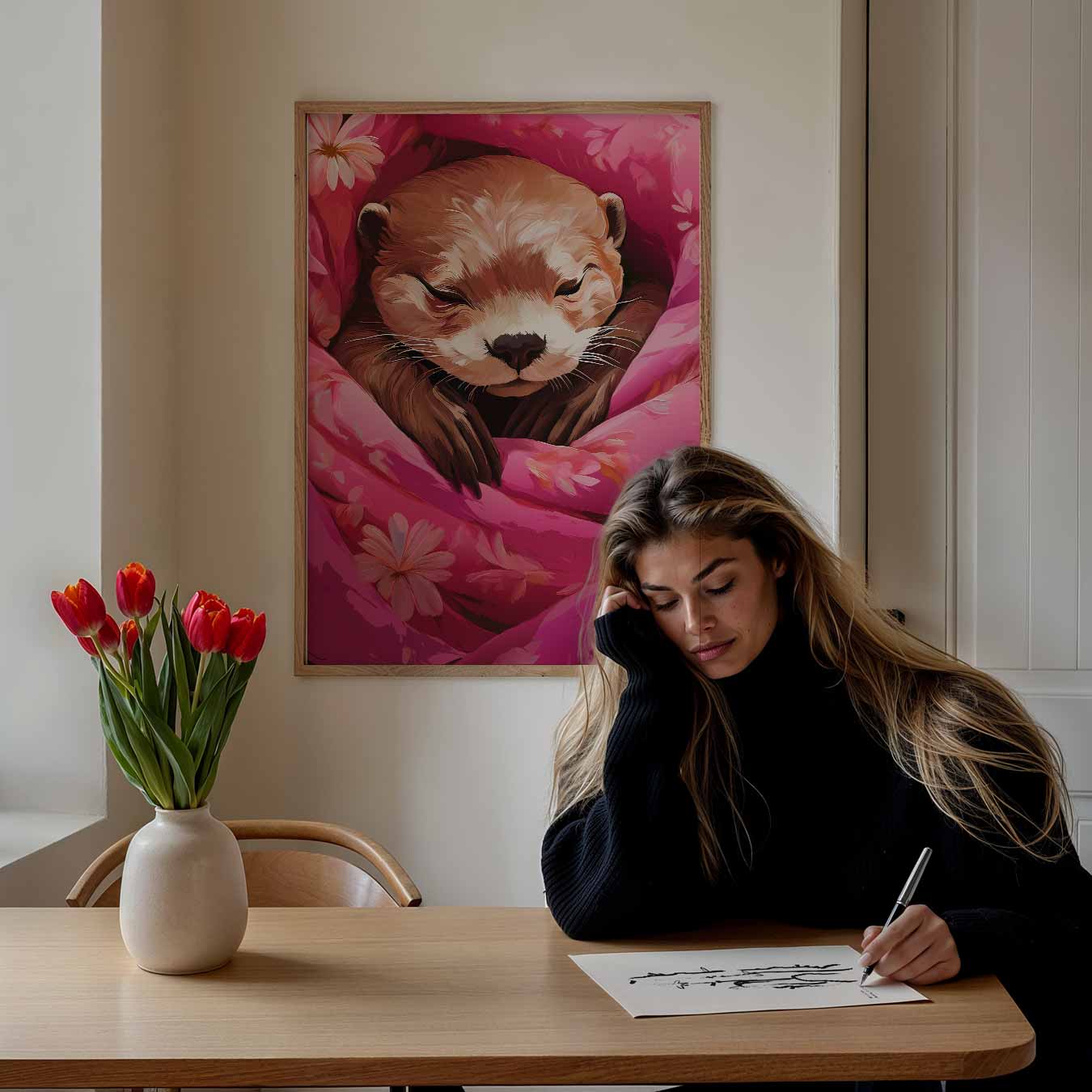 Schattige Onder-dekbed Otter Poster