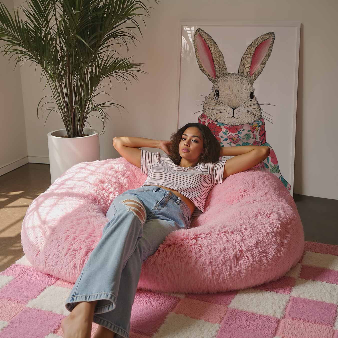 Konijn met Sjaal Poster-WallArtistic