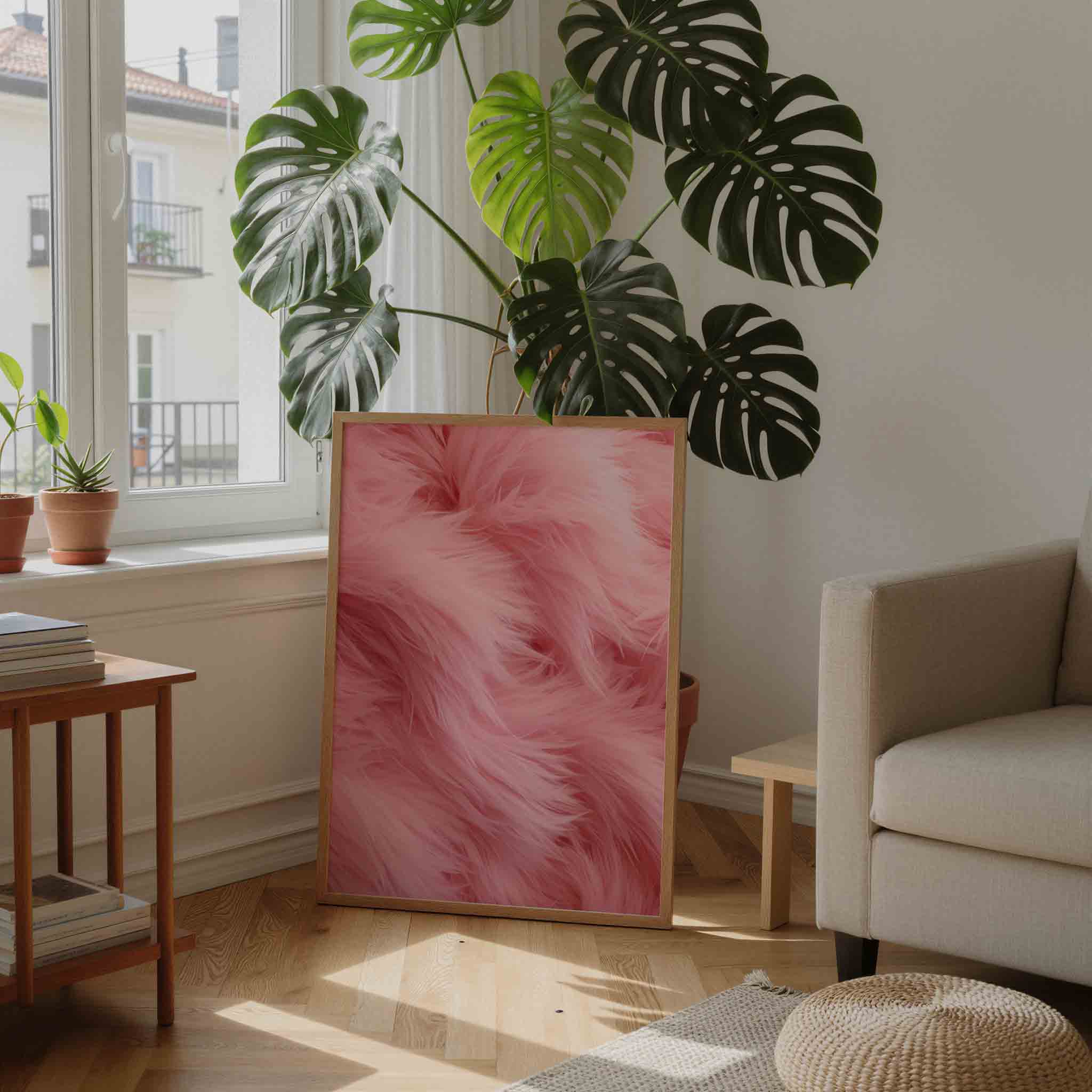 Roze pluizige textuur Poster