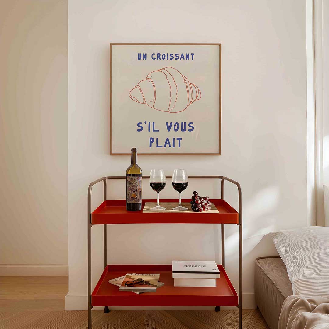 Croissant illustratie Poster