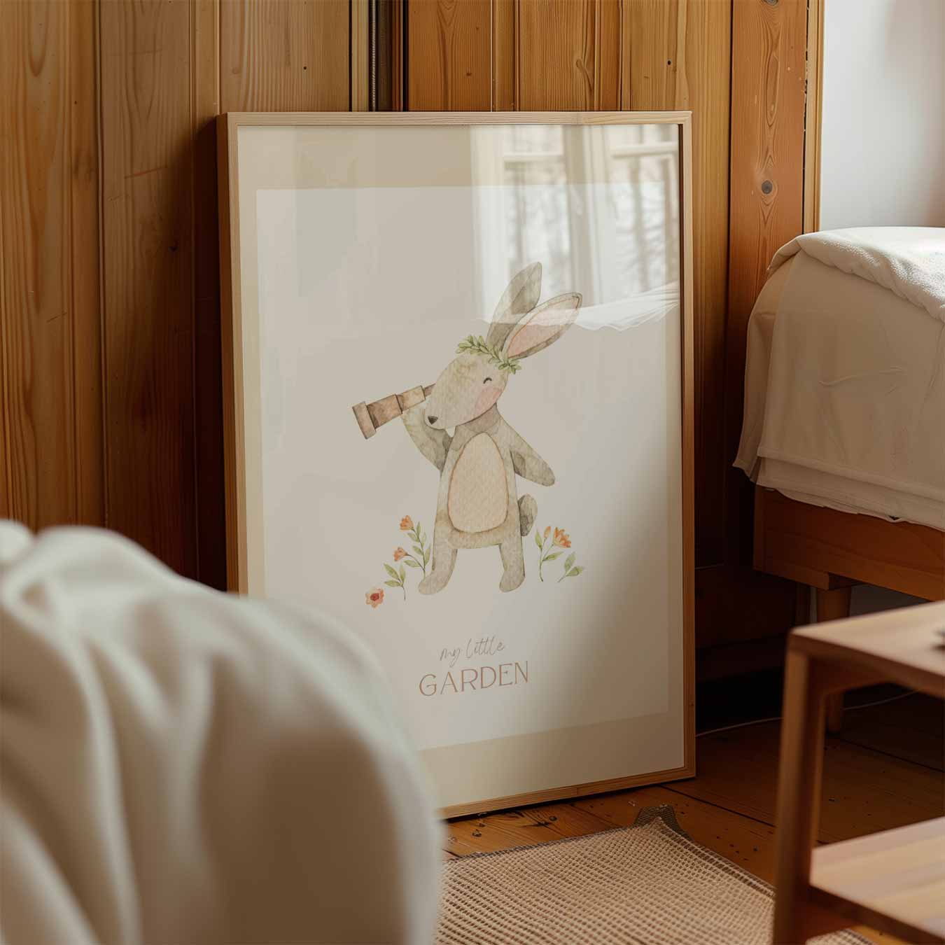 Schattige Tuin Konijn Poster-WallArtistic