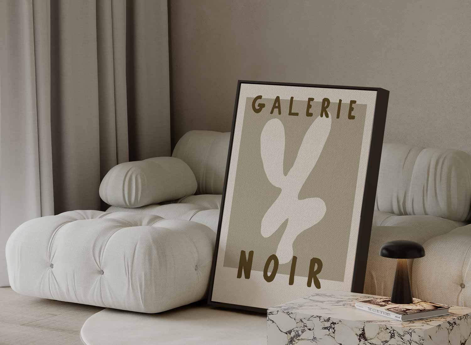 Minimalistisch Creatief Abstract in Beige Kunstwerk-canvas-dibond-plexiglas-wanddecoratie-WallArtistic