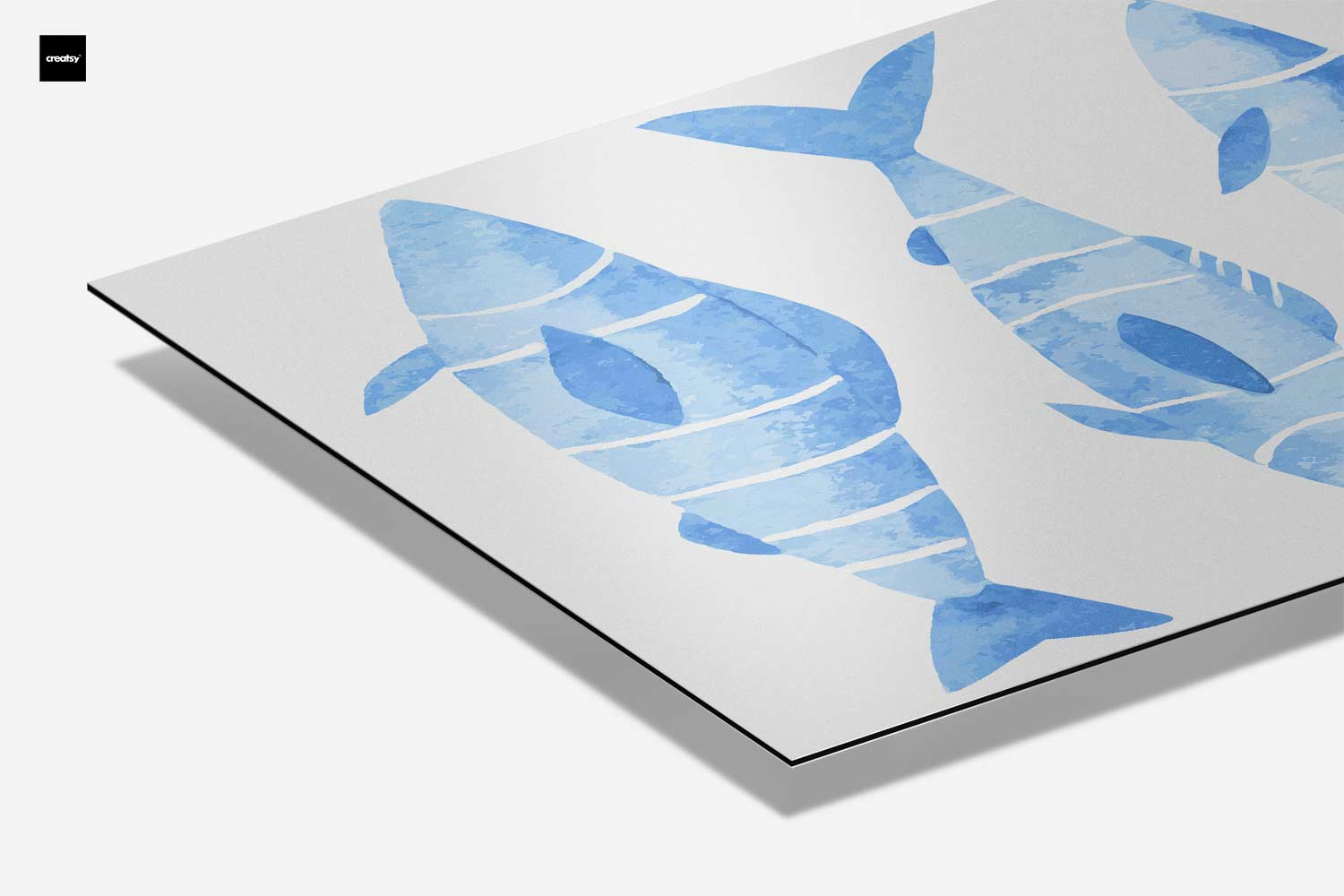 Waterverf Vissen Illustratie Kunstwerk-canvas-dibond-plexiglas-wanddecoratie-WallArtistic