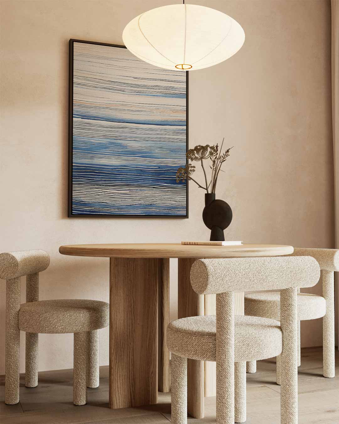 Rustgevende Golfstrepen Kunstwerk-canvas-dibond-plexiglas-wanddecoratie-WallArtistic