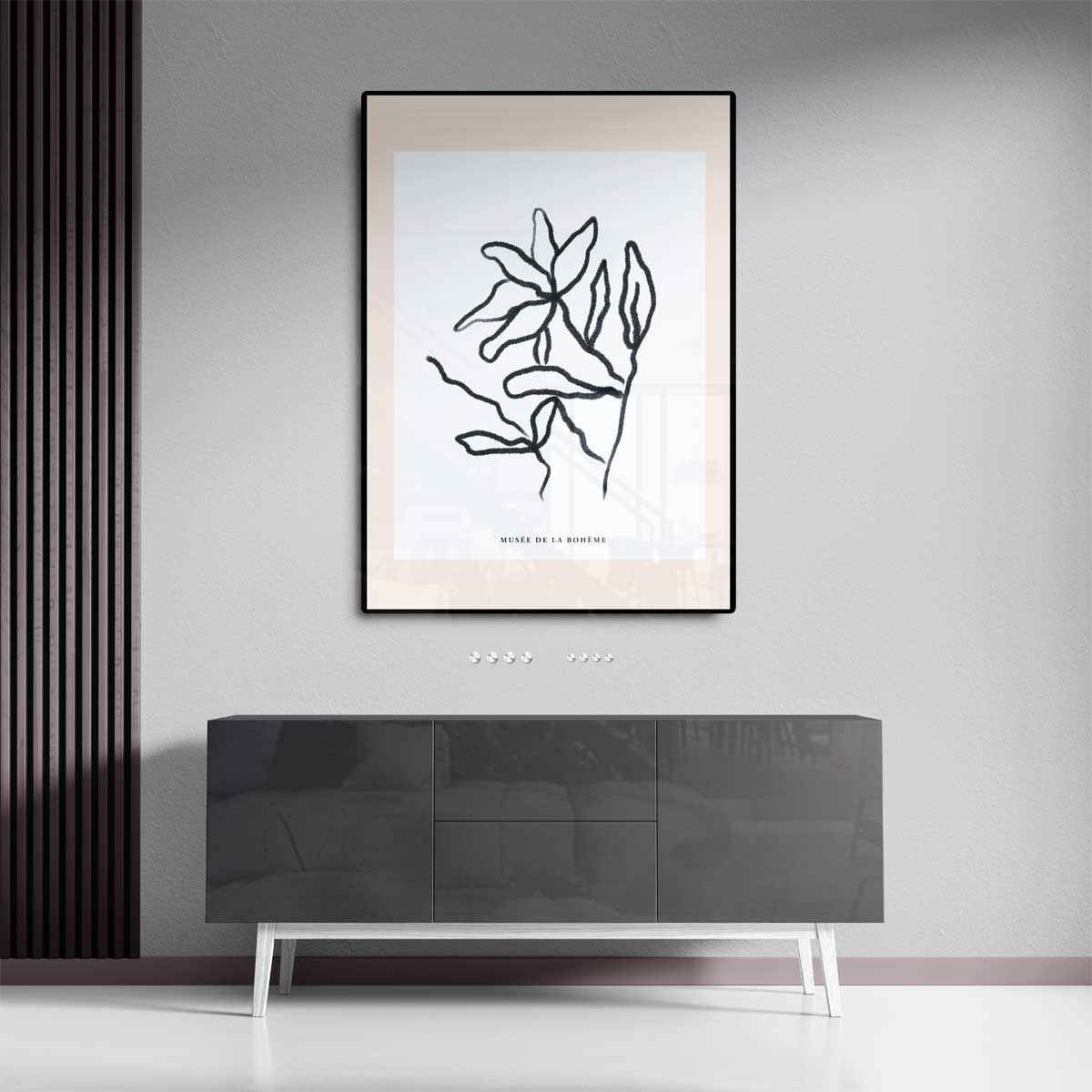 Organische Lijnen Bloem Kunstwerk-canvas-dibond-plexiglas-wanddecoratie-WallArtistic
