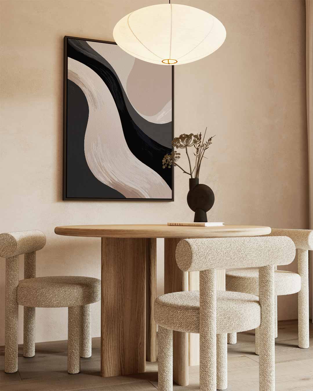 Golvende Abstracte Compositie Kunstwerk-canvas-dibond-plexiglas-wanddecoratie-WallArtistic