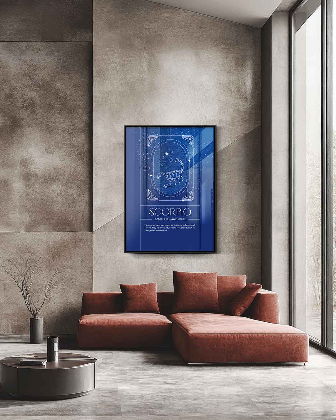 Astrologische Schorpioen Poster Kunstwerk-canvas-dibond-plexiglas-wanddecoratie-WallArtistic