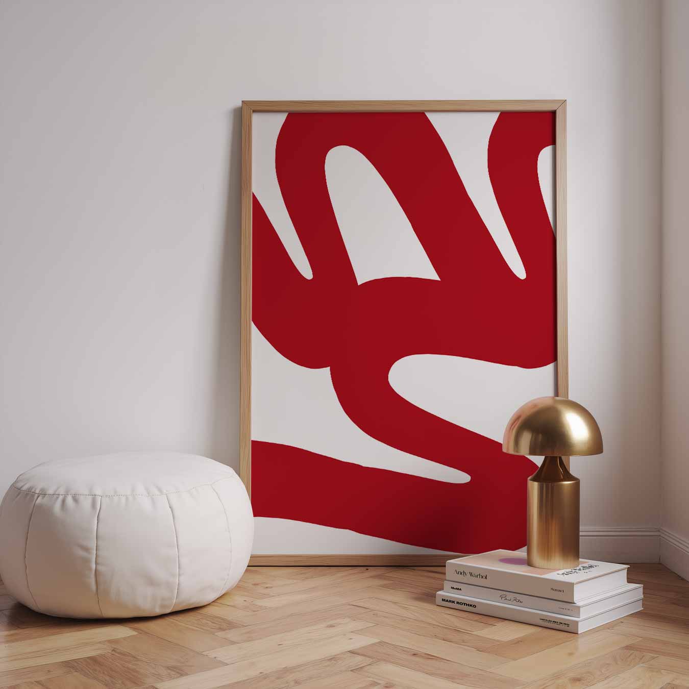 Abstracte Roodgolven Poster-WallArtistic