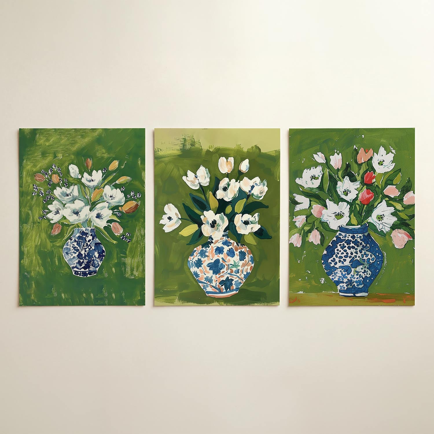 Bloemen en vaas Posterset