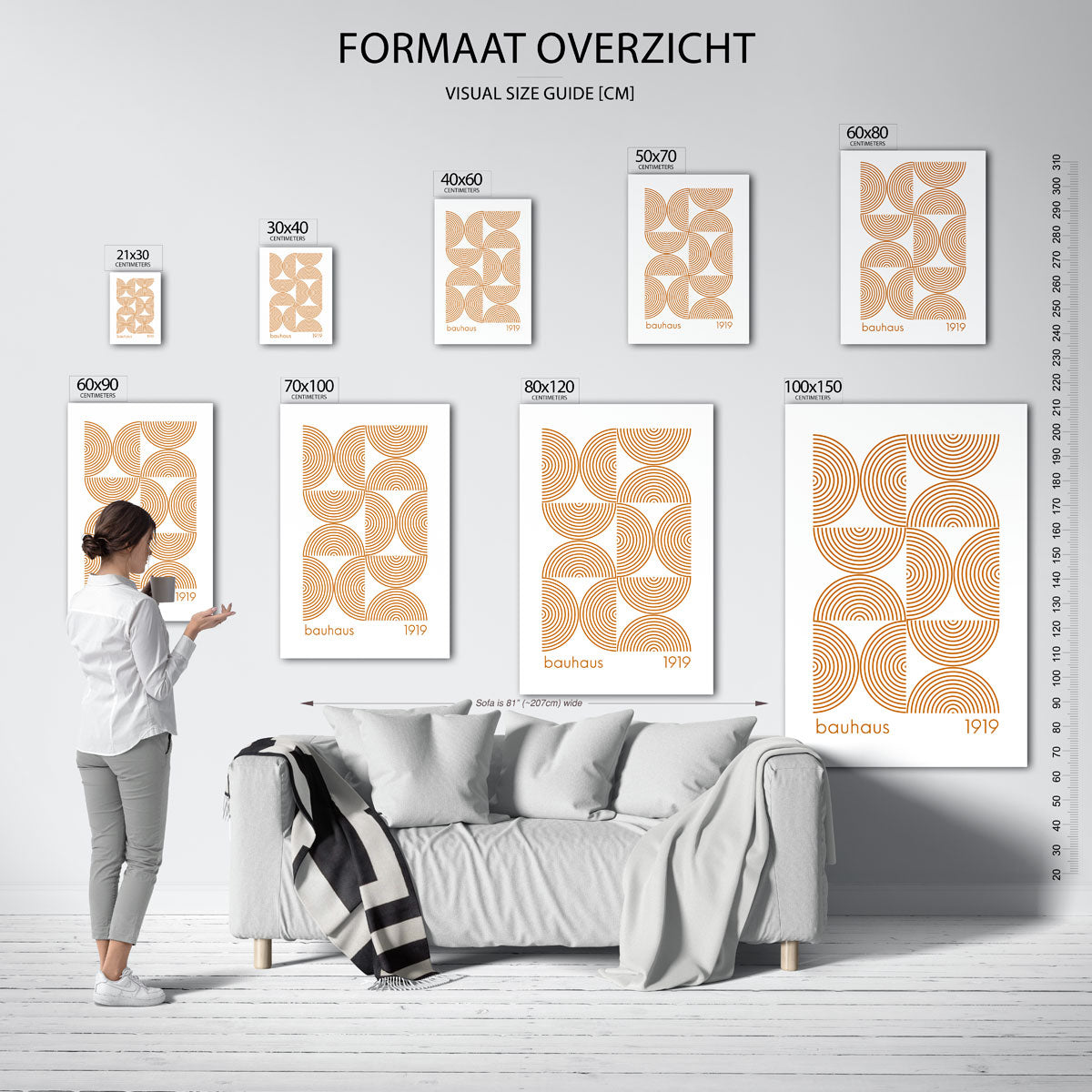 Cirkelpatroon en lijnen Poster
