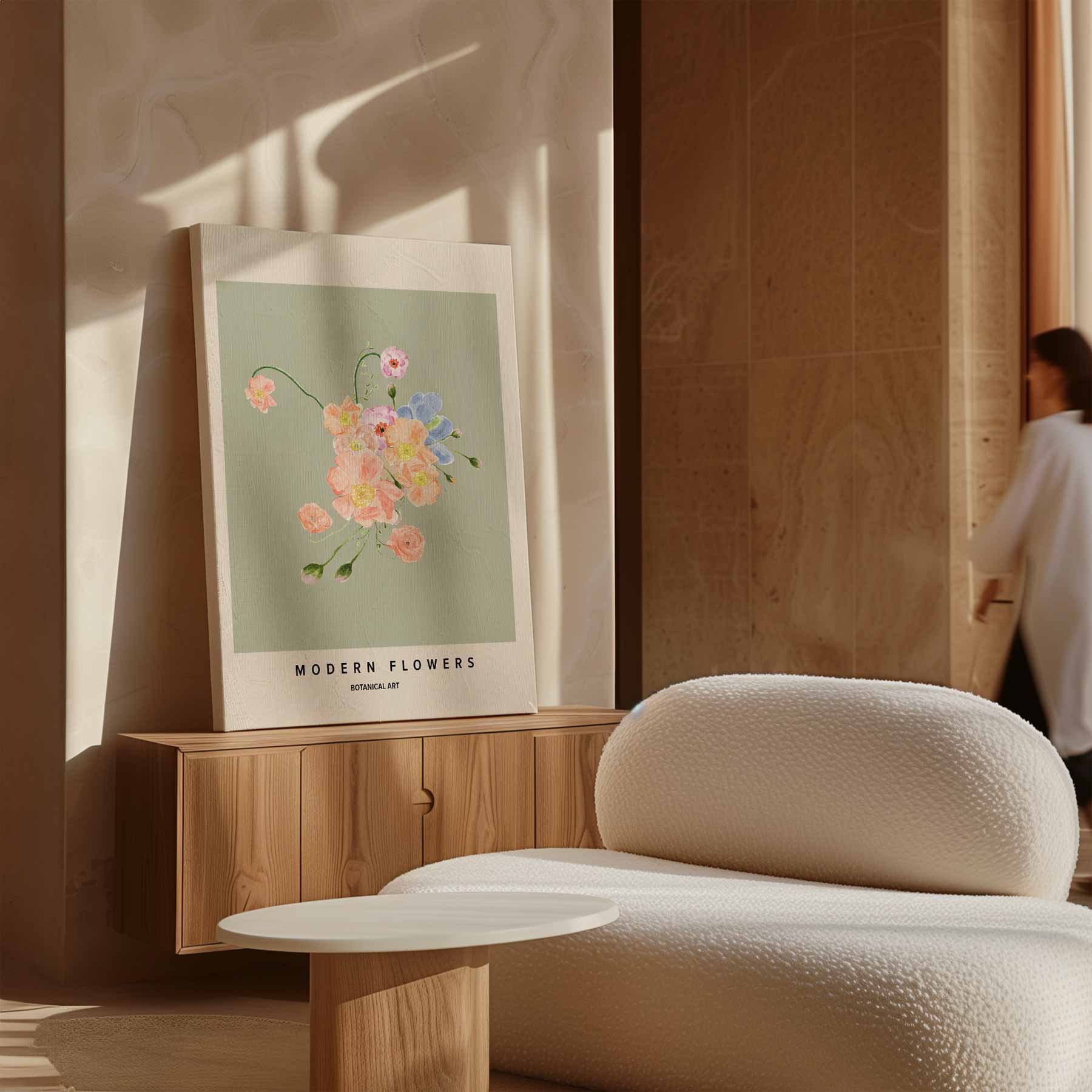 Bloeiende Moderne Botanicals Kunstwerk-canvas-dibond-plexiglas-wanddecoratie-WallArtistic