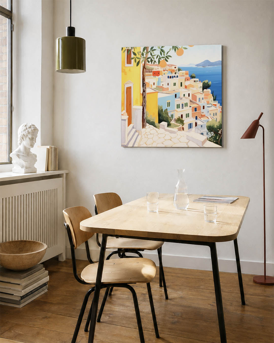 Zonnige kuststad Kunstwerk