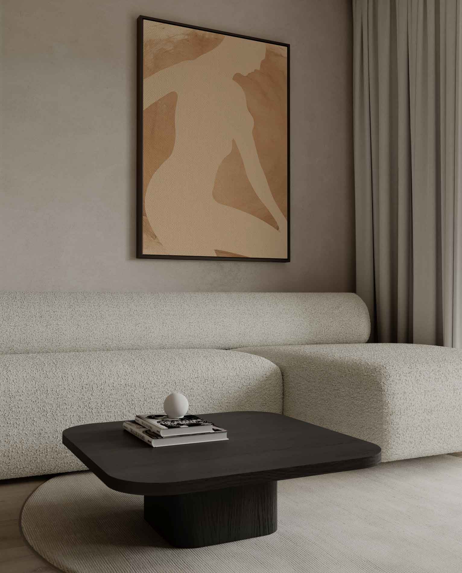 Elegante Silhouet in Neutrale Tinten Kunstwerk-canvas-dibond-plexiglas-wanddecoratie-WallArtistic