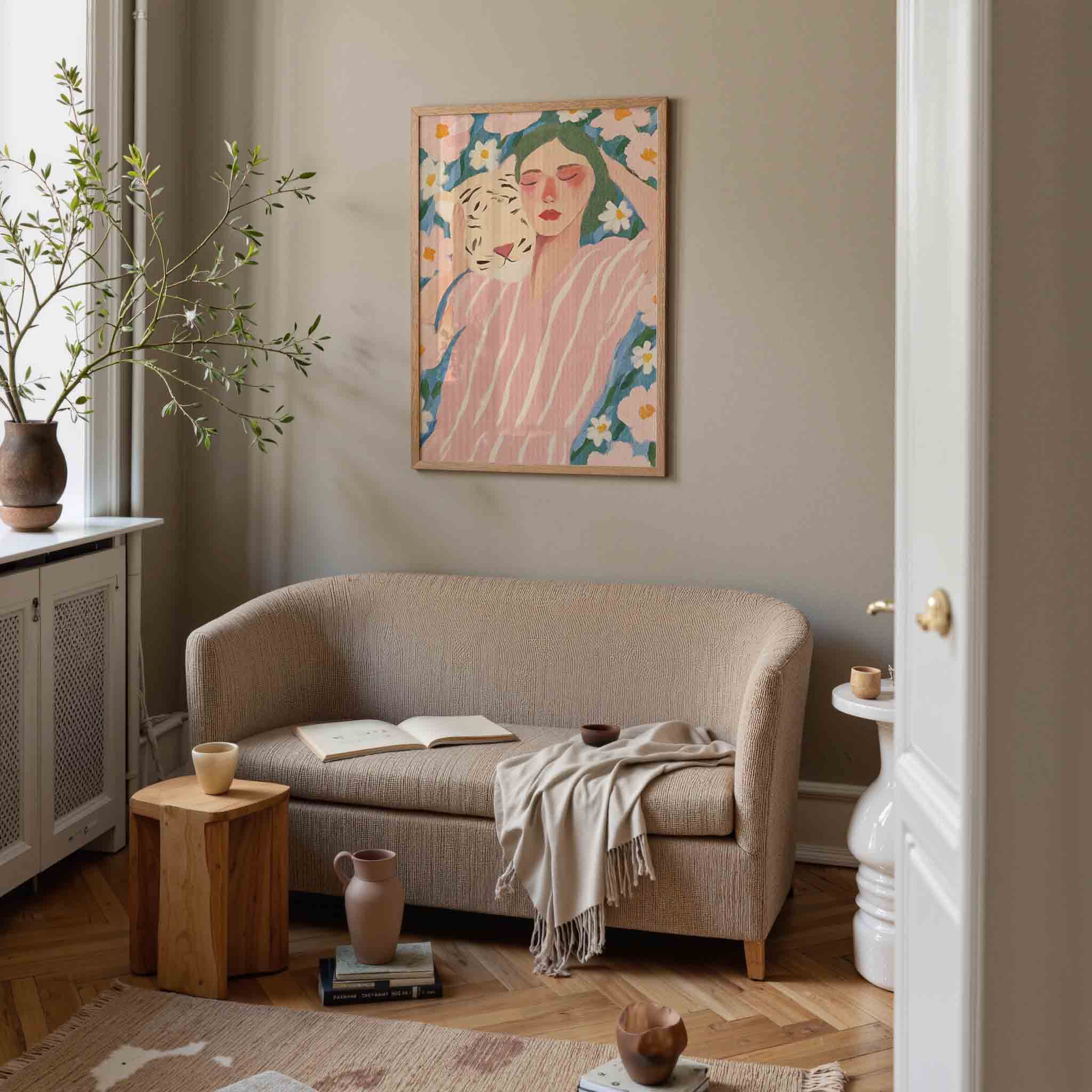 Vrouw met tijger Poster