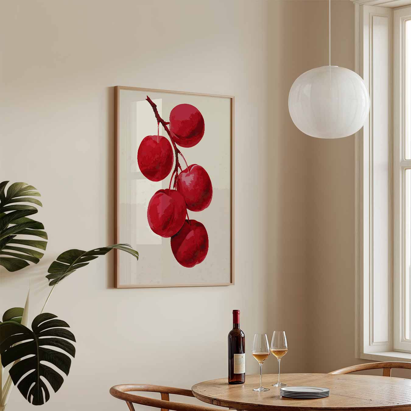 Elegante Rode Vruchten Poster-WallArtistic