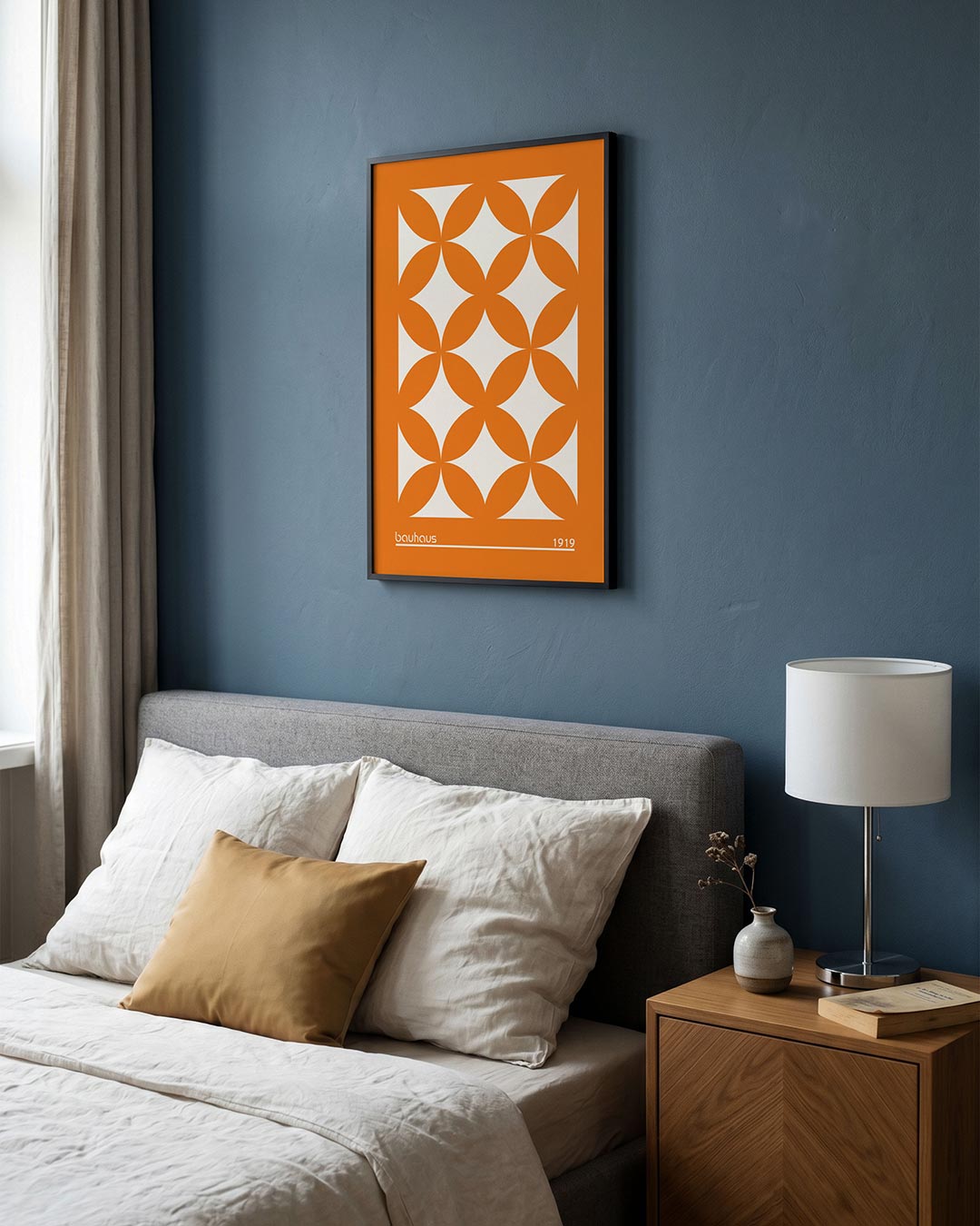 Oranje cirkelpatroon Poster