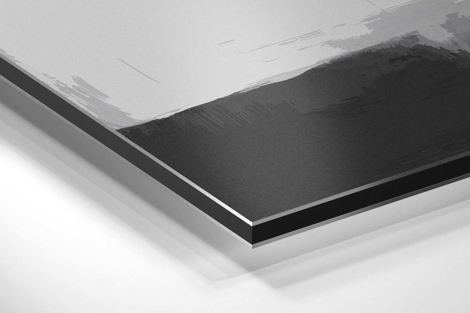 Stijlvolle Grijstinten Abstractie Kunstwerk-canvas-dibond-plexiglas-wanddecoratie-WallArtistic