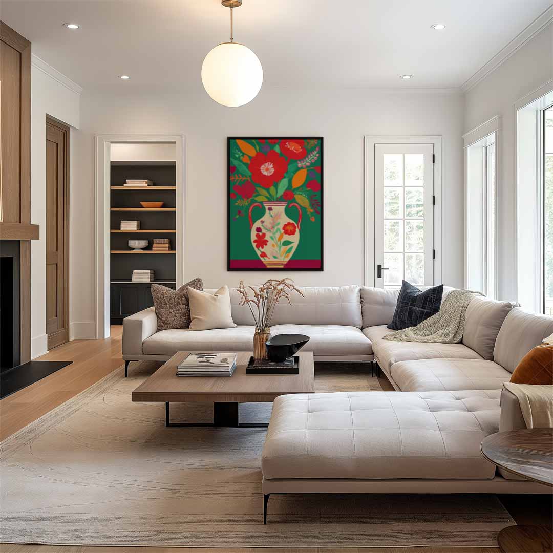 Bloemrijke Kleurenpracht Kunstwerk-canvas-dibond-plexiglas-wanddecoratie-WallArtistic