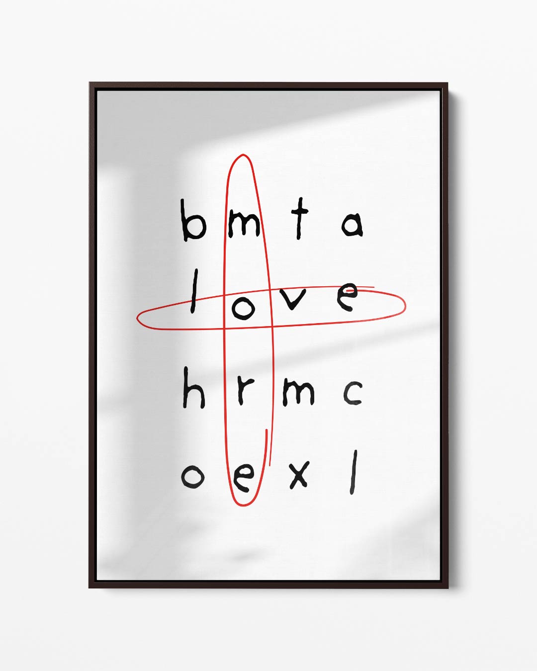 Woordenzoeker Liefde Kunstwerk-canvas-dibond-plexiglas-wanddecoratie-WallArtistic