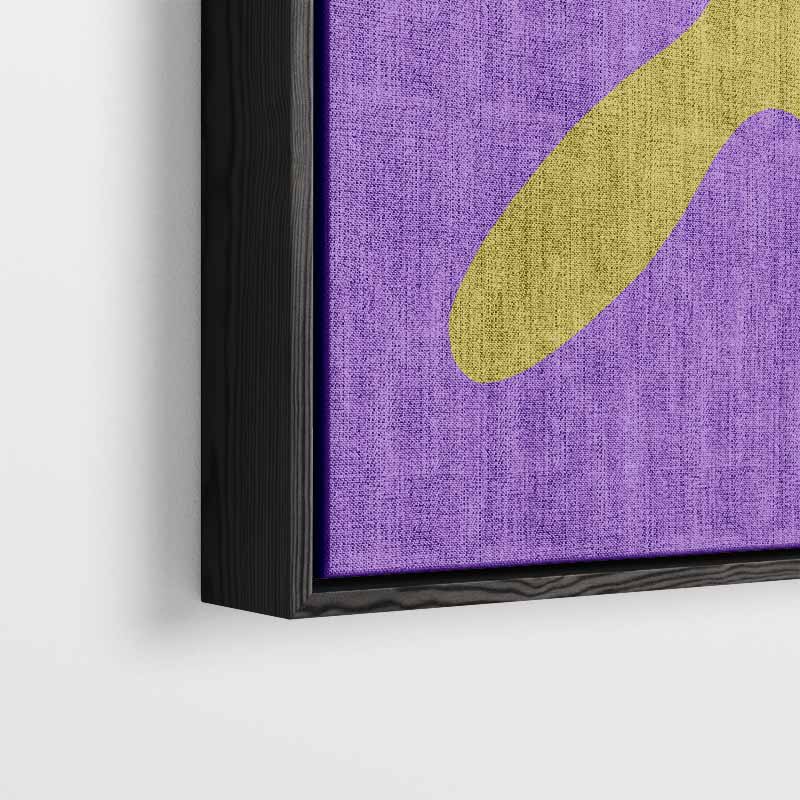Vrolijke Gele Ster op Paars Kunstwerk-canvas-dibond-plexiglas-wanddecoratie-WallArtistic
