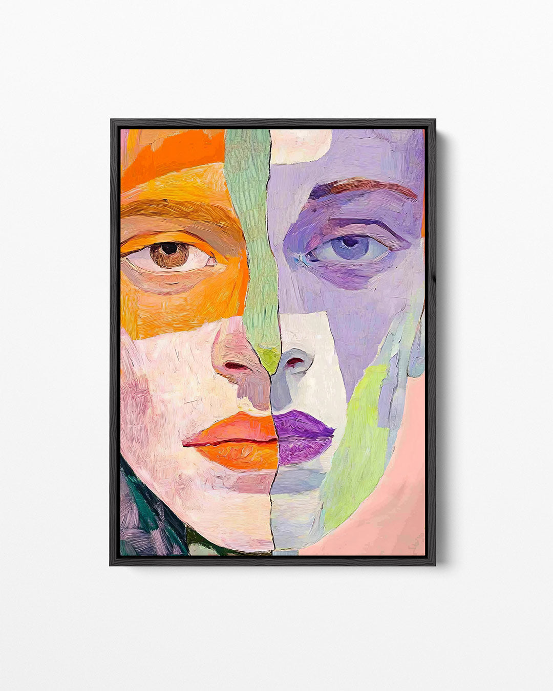 Kleurrijk gezichtsduo Kunstwerk