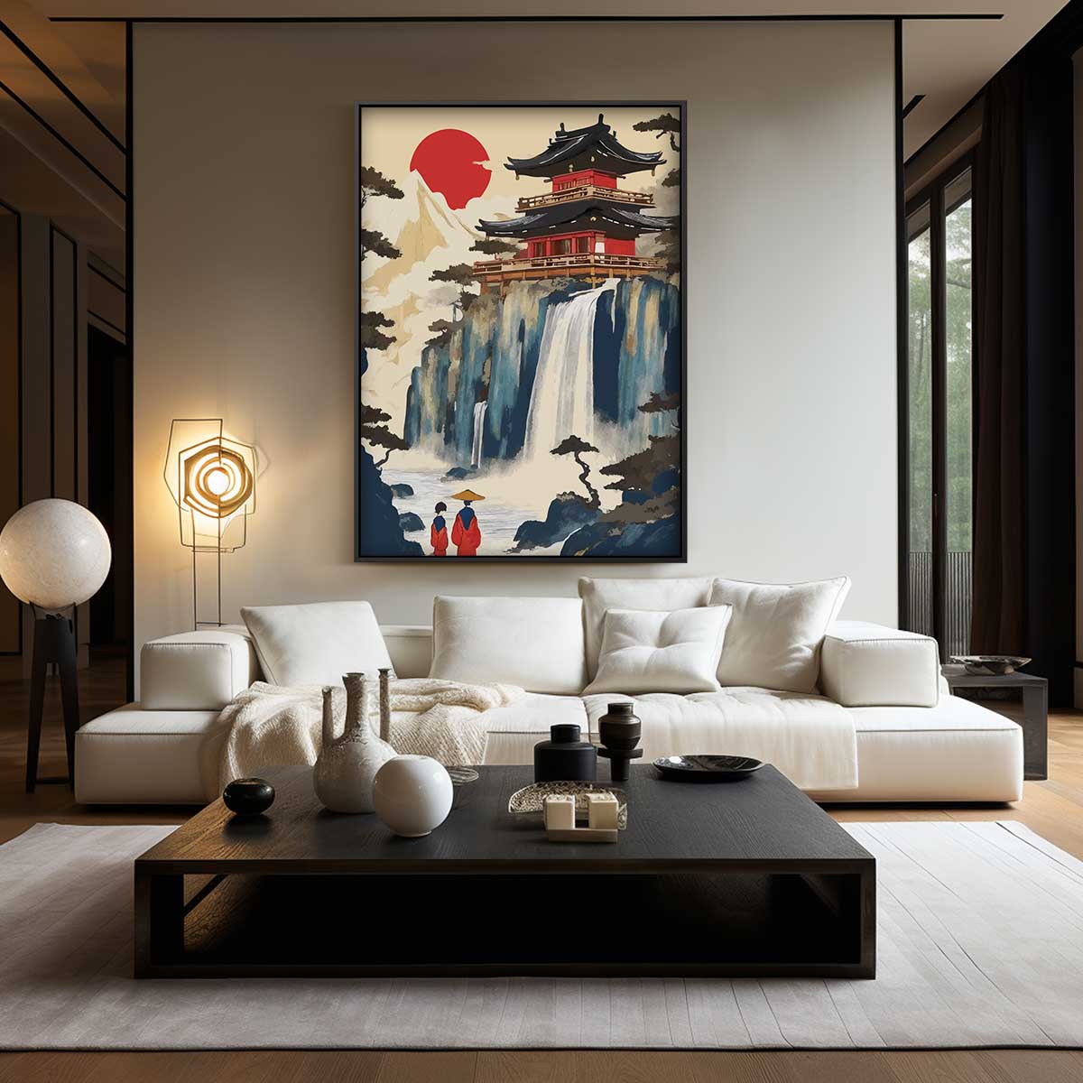 Magisch Japans Tempellandschap Kunstwerk-canvas-dibond-plexiglas-wanddecoratie-WallArtistic