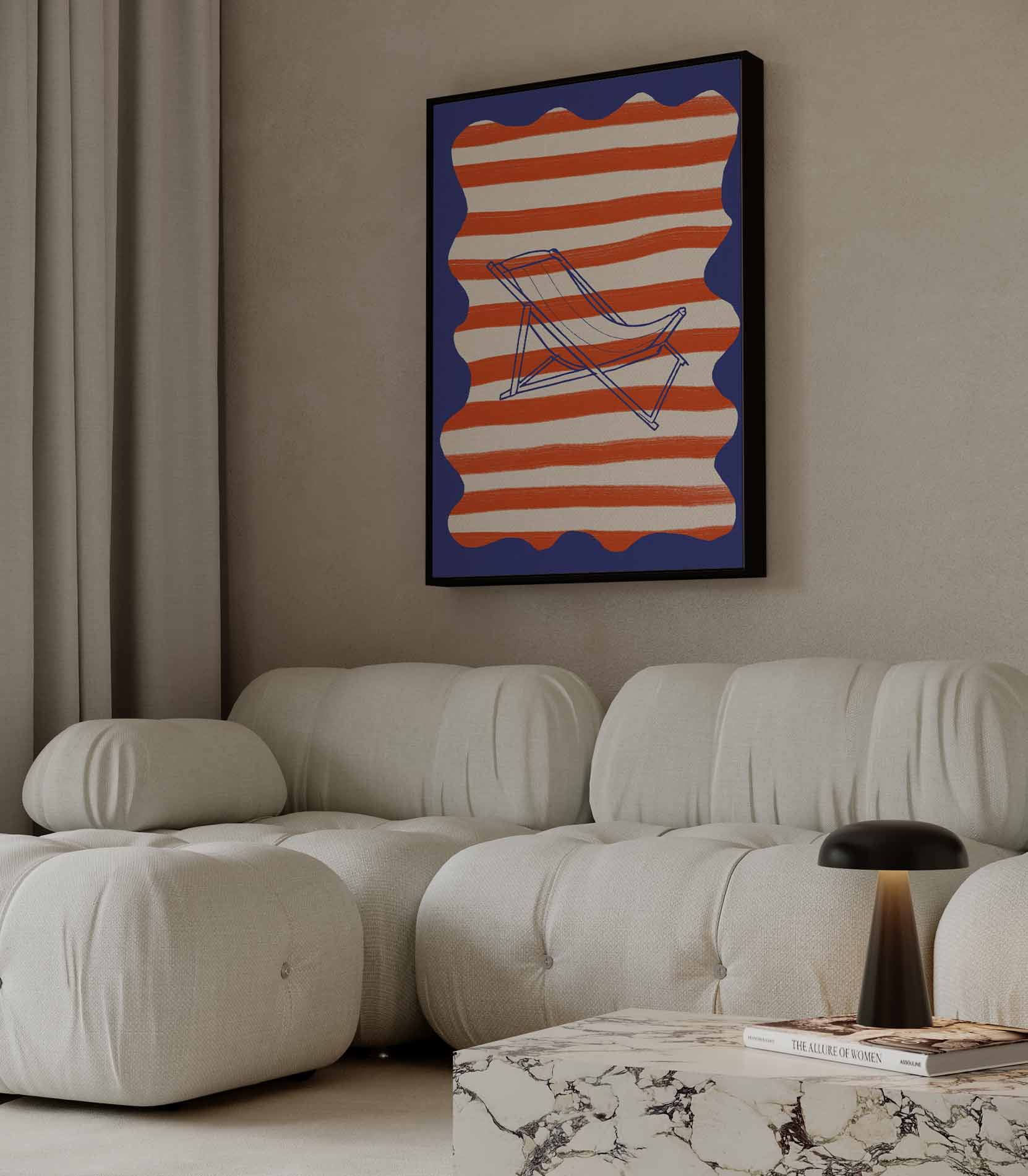 Strandstoel Droom Kunstwerk-canvas-dibond-plexiglas-wanddecoratie-WallArtistic