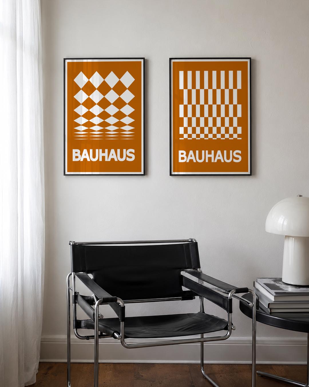 Diamantpatroon en typografie Posterset