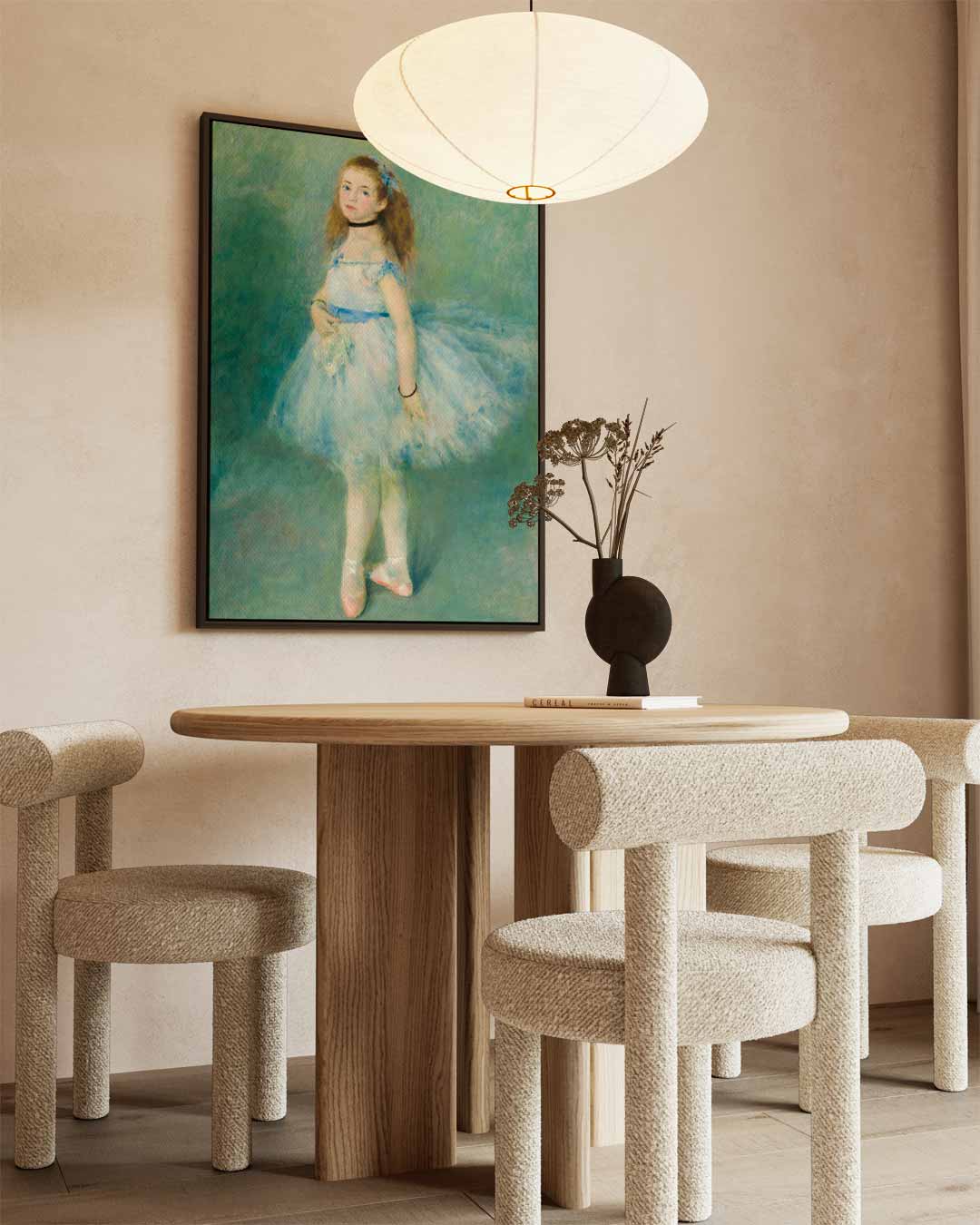 Kleine danseres in blauw Kunstwerk-canvas-dibond-plexiglas-wanddecoratie-WallArtistic