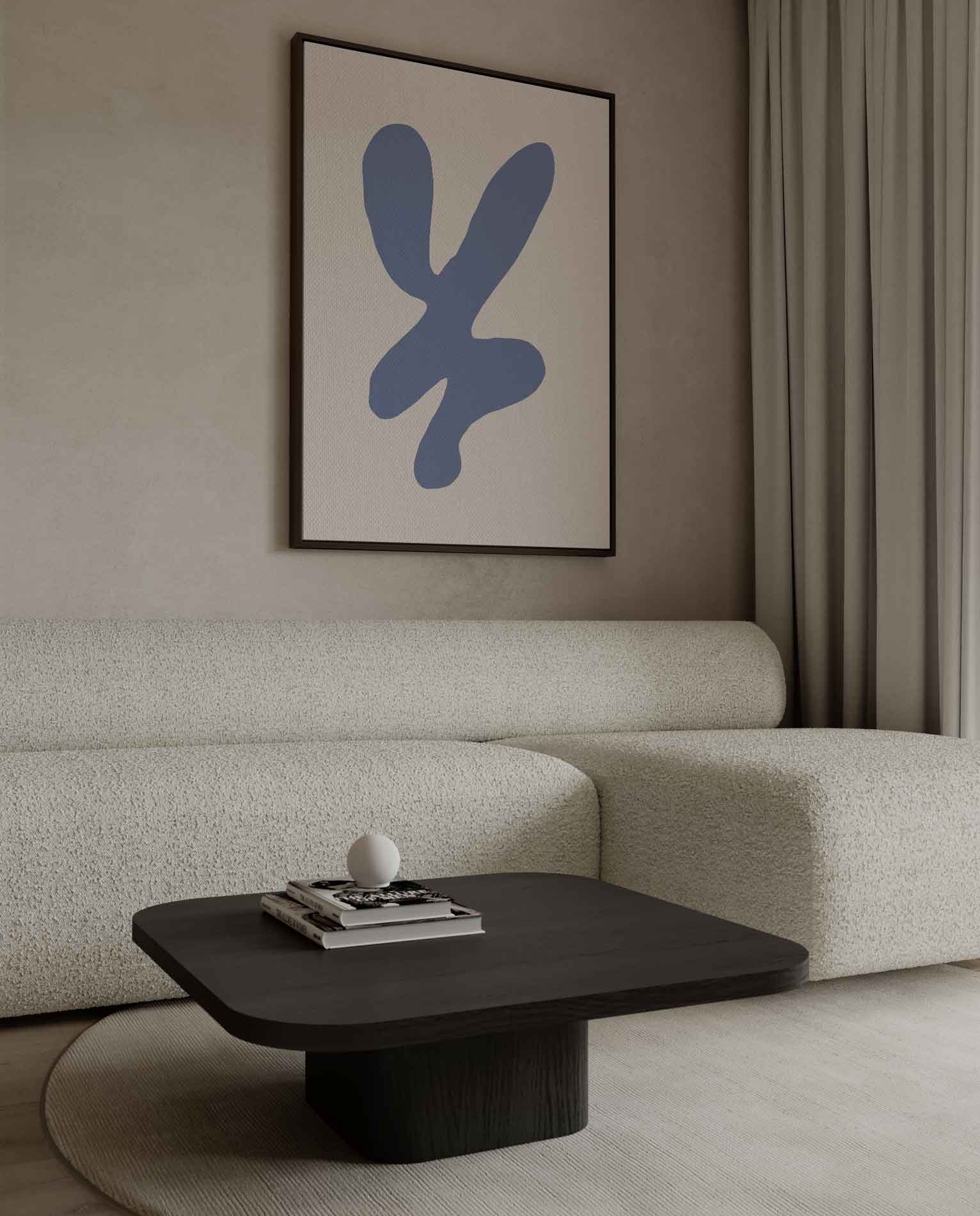 Abstracte Blauwe Stijl Kunstwerk-canvas-dibond-plexiglas-wanddecoratie-WallArtistic