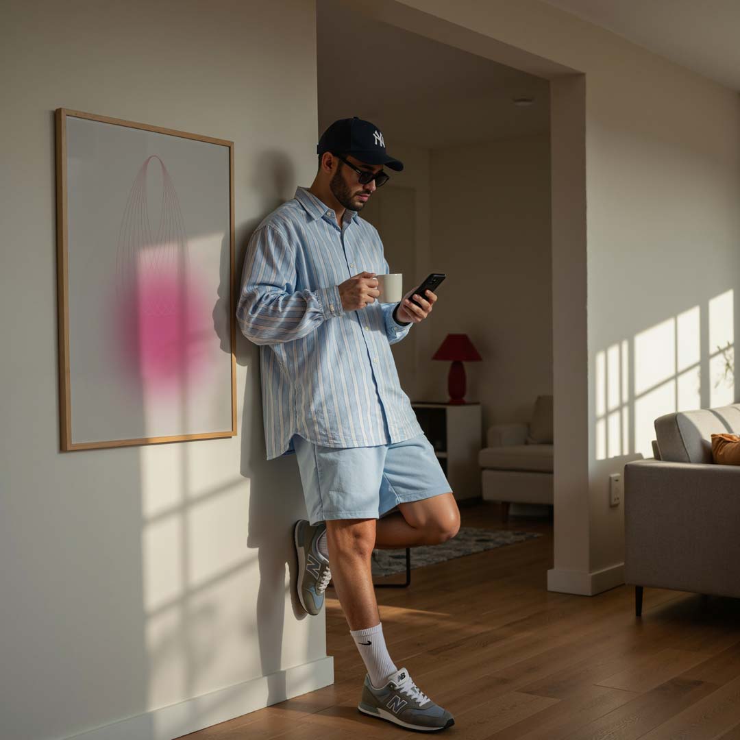 Betoverende Lijnen in Violet Poster-WallArtistic