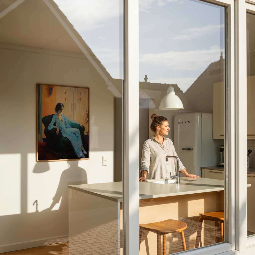 Ontspannen Elegantie Vrouwelijke Portretposter-WallArtistic