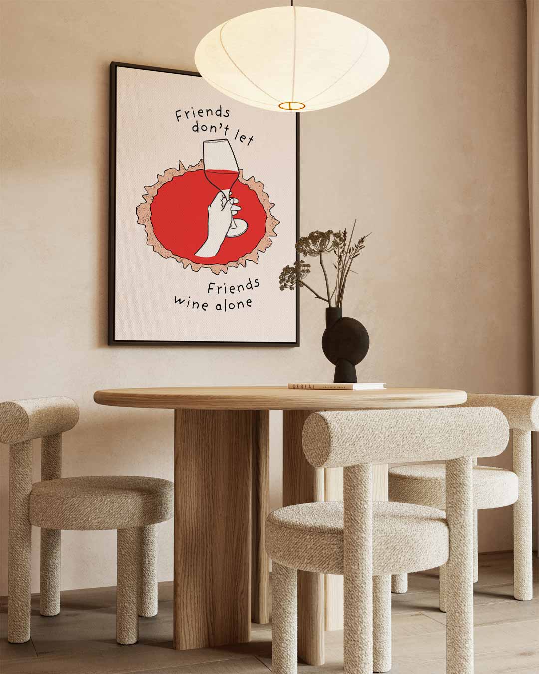 Gezelligheid met Wijn Kunstwerk-canvas-dibond-plexiglas-wanddecoratie-WallArtistic