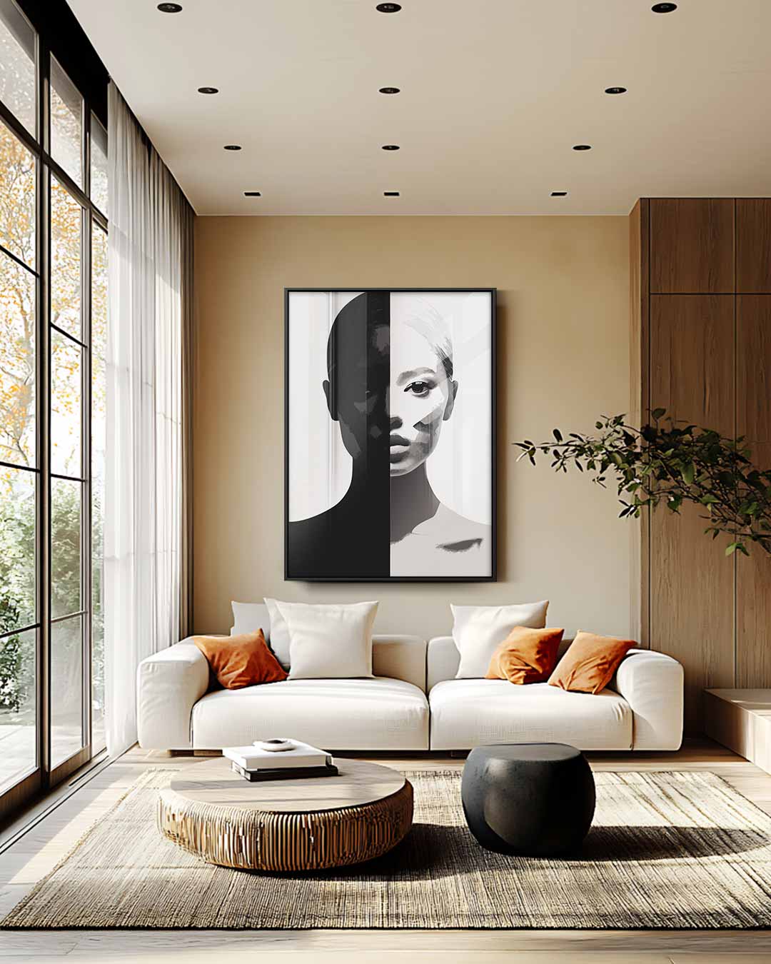 Dualiteit Portret Kunstwerk-canvas-dibond-plexiglas-wanddecoratie-WallArtistic