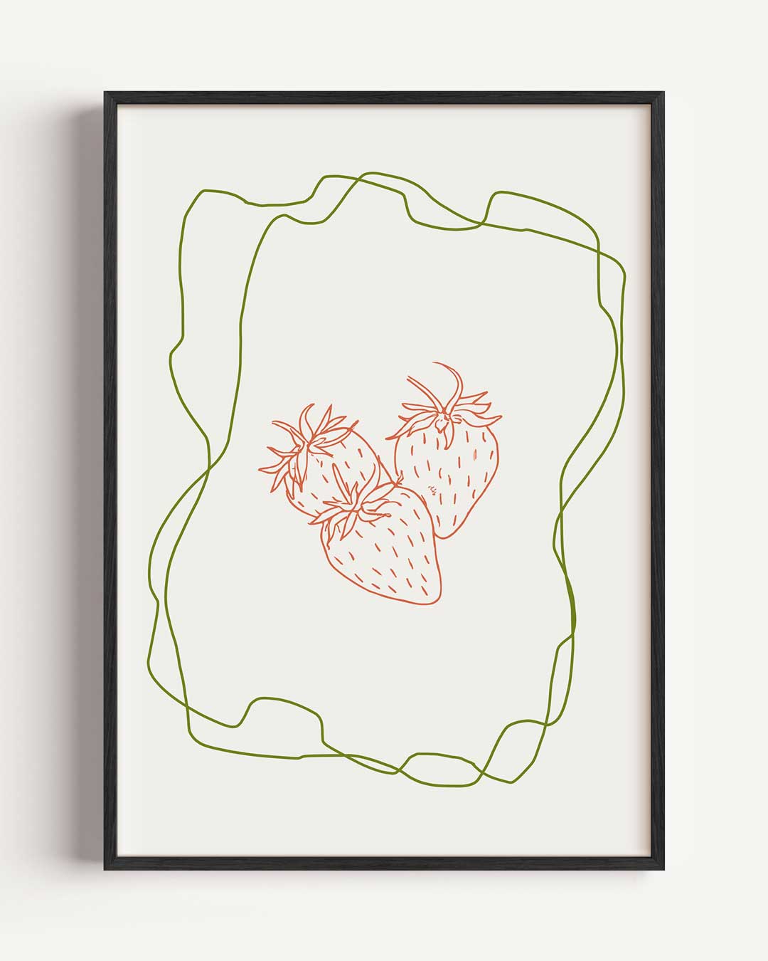 Aardbeien Minimalistische Kunstposter-WallArtistic