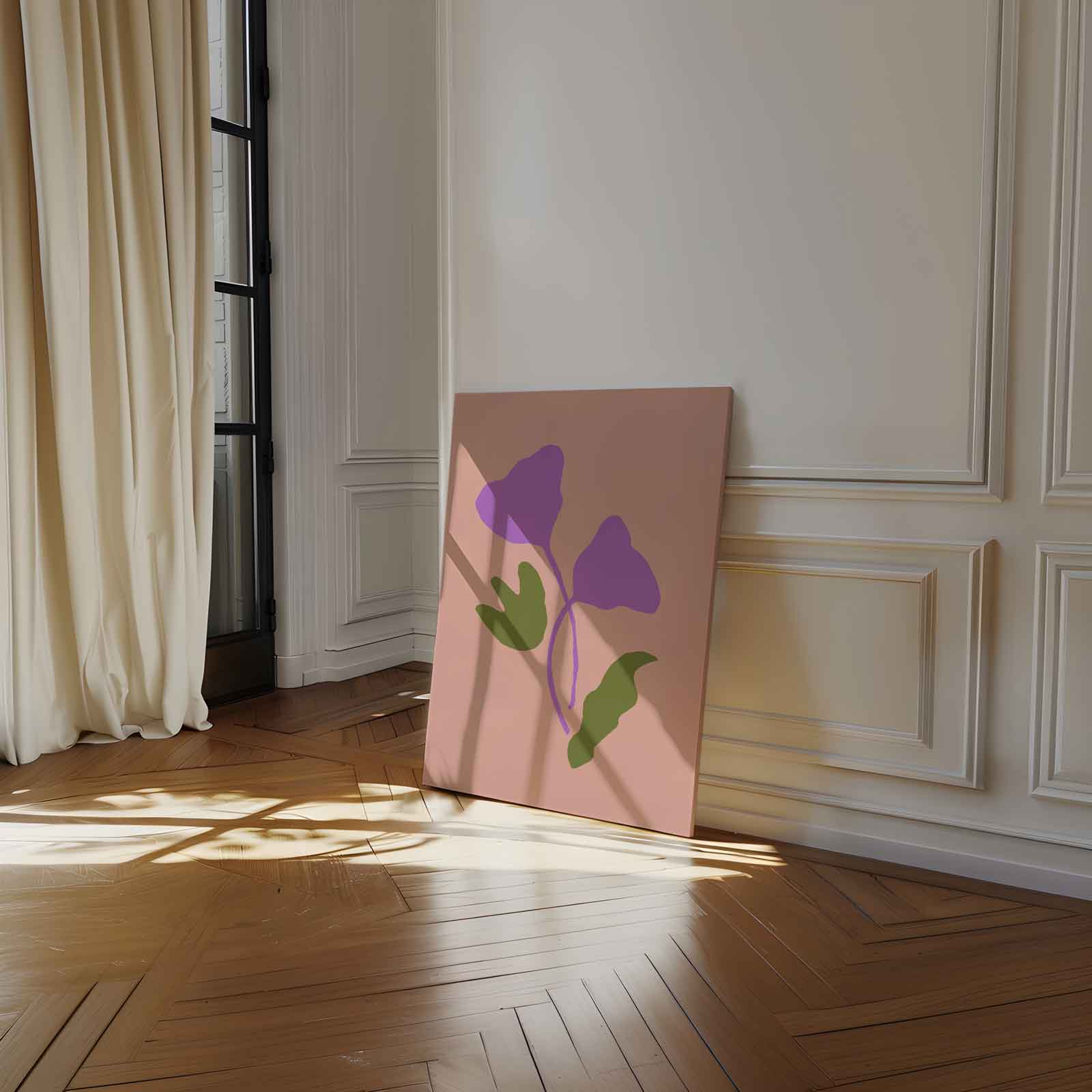 Vrolijke Paarse Bladeren Kunstwerk-canvas-dibond-plexiglas-wanddecoratie-WallArtistic