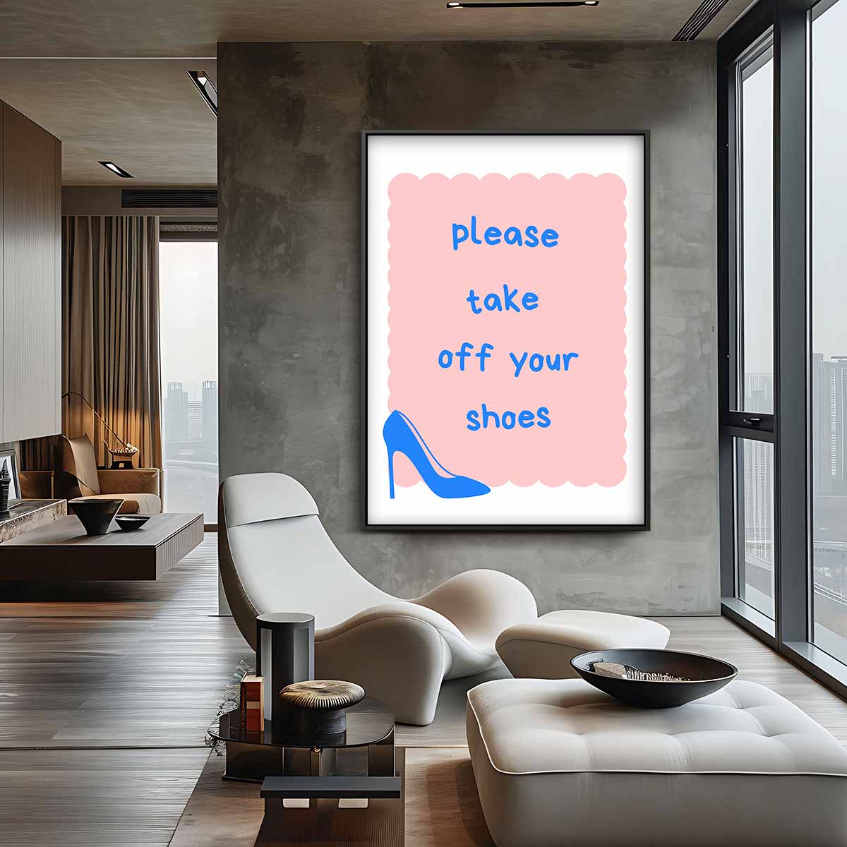 Welkomstbordje met Hoge Hakken Kunstwerk-canvas-dibond-plexiglas-wanddecoratie-WallArtistic